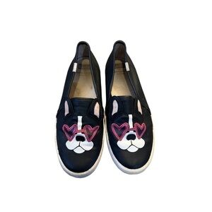 Keds X Kate Spade Girls French Bulldog Loafer Sneakers Slip On Shoes